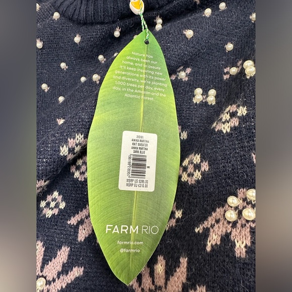 FARM Rio Ainika Martina Knit Sweater in Dark Blue Multi - Picture 9 of 10